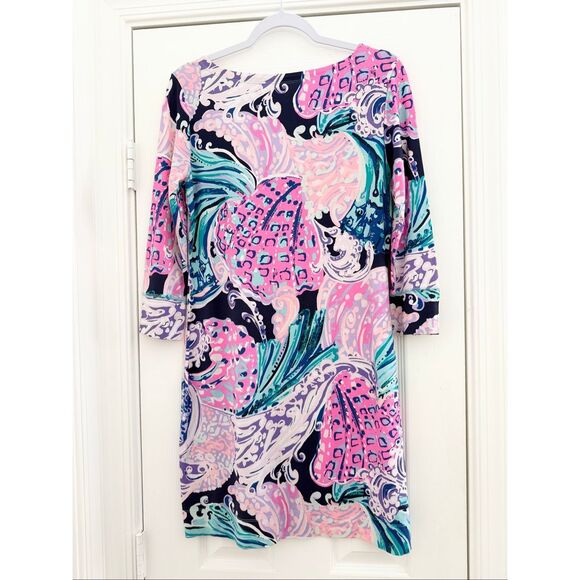 Lilly Pulitzer UPF 50+ All That She Wants Shell Sophie Dress Purple Blue Medium - Picture 3 of 6